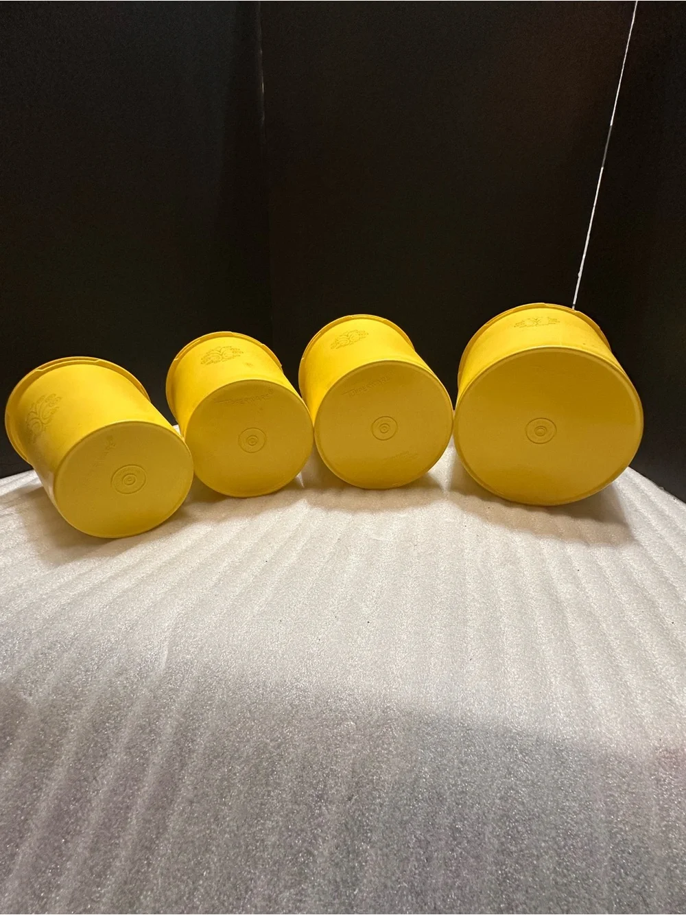 Tupperware Bright Yellow Plastic Canisters Set of 4